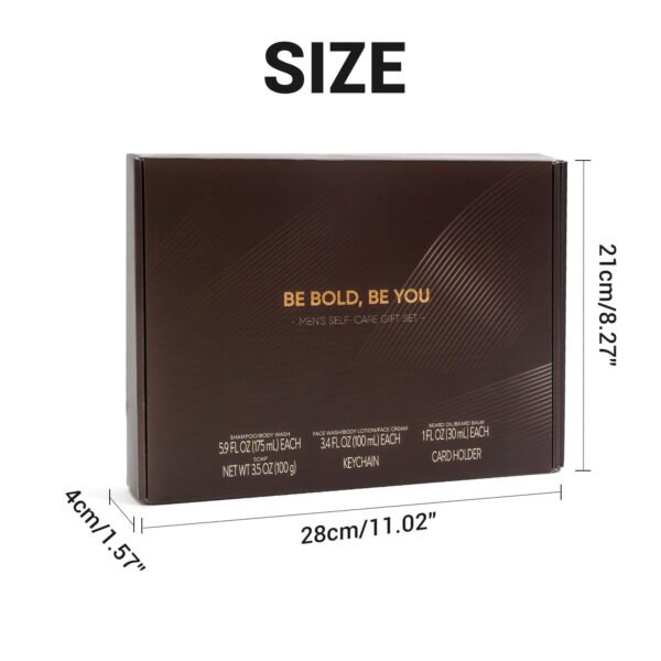 Rinse & Robust Men's Self-Care Gift Set, 10 Pcs Sandalwood Grooming Kit with Bath and Body Wash Gift Set For Men, Beard Oil, Balm & Business Card Case, Unique Gifts for Him Father’s Day, Birthday