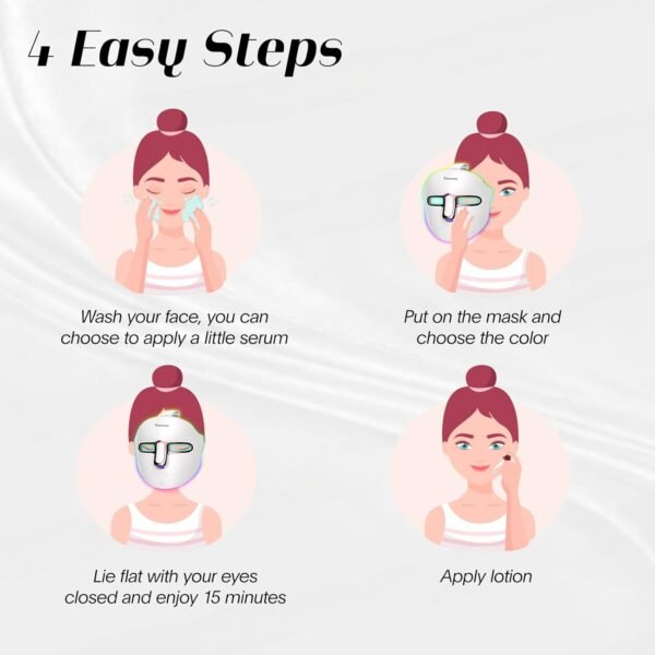 Red Light Therapy Mask for Face, Led Face Mask Light Therapy, 7-1 Colors LED Facial Skin Care -White