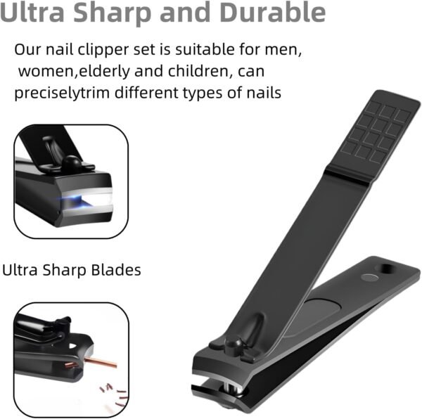 FIXBODY Nail Clippers for Men, Nail Clippers Set, Professional Manicure Set and Pedicure Kit, 10 Pieces Nail Grooming Kit Includes Fingernail Clippers and Toenail Clippers