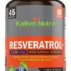 Kaibro Nutra Resveratrol 1500mg per Serving of Organic Trans-Resveratrol & Potent Antioxidants, Pure Extra Strength Complex, Anti-Aging, Radiant Skin and Immunity Support- 45 Day Supply