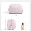 61KgoxXKYvL._AC_SL1500_.jpg BAGSMART Makeup Bag, Travel Cosmetic Bag, Puffy Padded Make Up Bag for Women, Makeup Organizer Case, Wide-open Pouch Purse, Travel Essentials, Toiletries Accessories Brushes, Pink