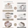 61LC3A8piiL._AC_SL1500_.jpg EACHY Travel Makeup Bag, Large Capacity Cosmetic Bags for Women, Waterproof Portable Pouch Open Flat Toiletry Bag Pattern Make up Bag (F-Beige)