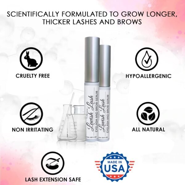 61LCsA72hBL._SL1280_.jpg Hairgenics Lavish Lash – Eyelash Growth Enhancer & Brow Serum with Biotin & Natural Growth Peptides for Long, Thick Lashes and Eyebrows! Dermatologist Certified, Cruelty Free & Hypoallergenic.