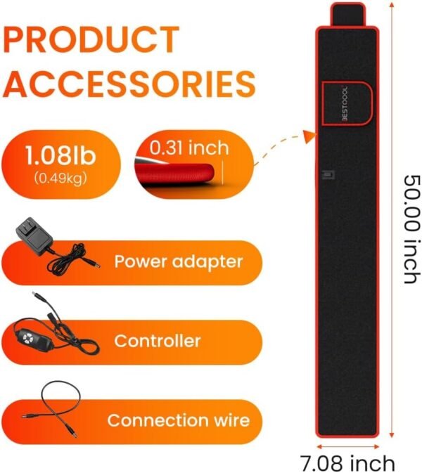 Bestqool Red Light Therapy Belt, Infrared Light Therapy & Red Light Therapy for Body, Pads Wearable Wrap for Knee Waist Elbow, Muscle Recovery, Infrared Red Light Therapy for Pain Relief.