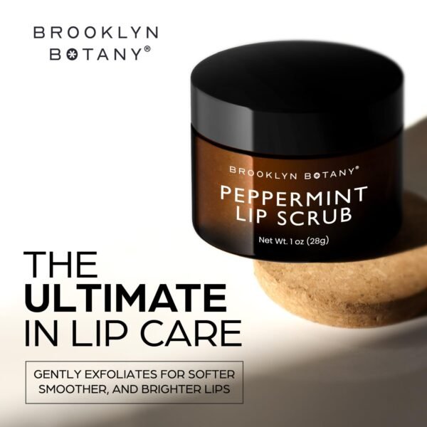 61MLAocFB3L._SL1500_.jpg Brooklyn Botany Lip Scrub Exfoliator 1 oz – Lip Moisturizer for Dry Lips and Chapped Lips – Gentle Lip Exfoliator for Smooth and Brighter Lips – Peppermint Flavor