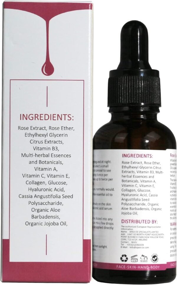 61MXEvs3ES._AC_SL1500_.jpg Rose Essential Oil, Face Rose Oil, Moisturizer Rose Oil, Anti Ageing & Anti Wrinkle Serum, Rose Oil for Face, Skin Care, 1 FL.OZ (30ml)