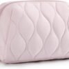 61Mjtq0Un8L._AC_SL1500_.jpg BAGSMART Makeup Bag, Travel Cosmetic Bag, Puffy Padded Make Up Bag for Women, Makeup Organizer Case, Wide-open Pouch Purse, Travel Essentials, Toiletries Accessories Brushes, Pink