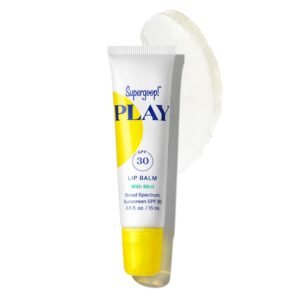 61NfTVfFEL._SL1500_.jpg Supergoop! PLAY Lip Balm SPF 30 with Mint, 0.5 fl oz - Broad Spectrum SPF Lip Balm with Hydrating Honey, Shea Butter & Sunflower Seed Oil - Great for Active Days