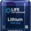 Life Extension Lithium 1000 mcg - for Brain Health, Anti-Aging & Longevity - Memory & Cognition, Mood Support Supplement -Once Daily - Gluten-Free, Non-GMO - 100 Count