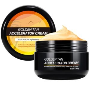 Tan Accelerator Cream 3.5oz | Natural Tanning Lotion for Face & Body | Indoor & Outdoor Use, Fast-Absorbing, Hydrating Formula | Vegan & Cruelty-Free