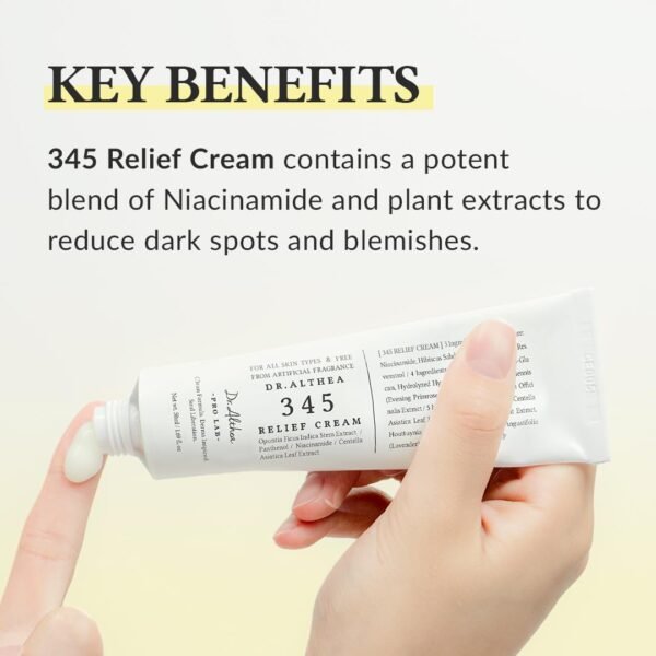 61PwQYkcML._SL1080_.jpg Dr.Althea 345 Relief Cream | Daily Face Moisturizer | Blemish Relief Care | Soothing Recovery & Moisture with Niacinamide, Panthenol | Korean Vegan Skin Care for All Skin Types | 1.7 Fl Oz (Pack of 1)