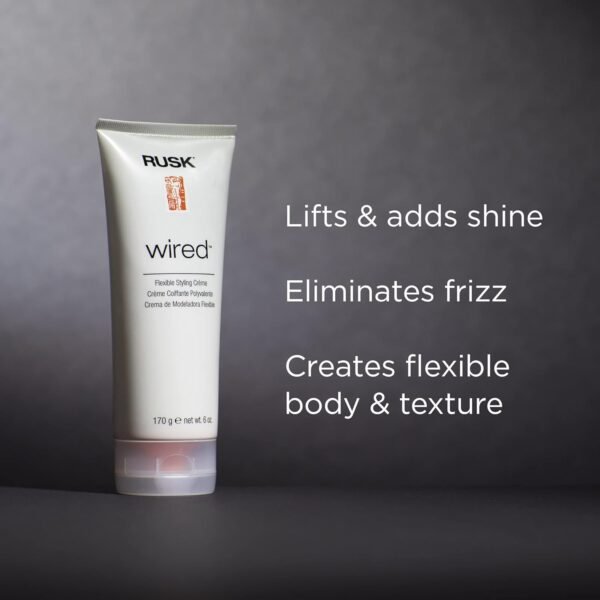 RUSK Designer Collection Wired Flexible Styling Creme, Lifts, Shines, and Creates Soft, Gravity-Defying Body, 6 oz