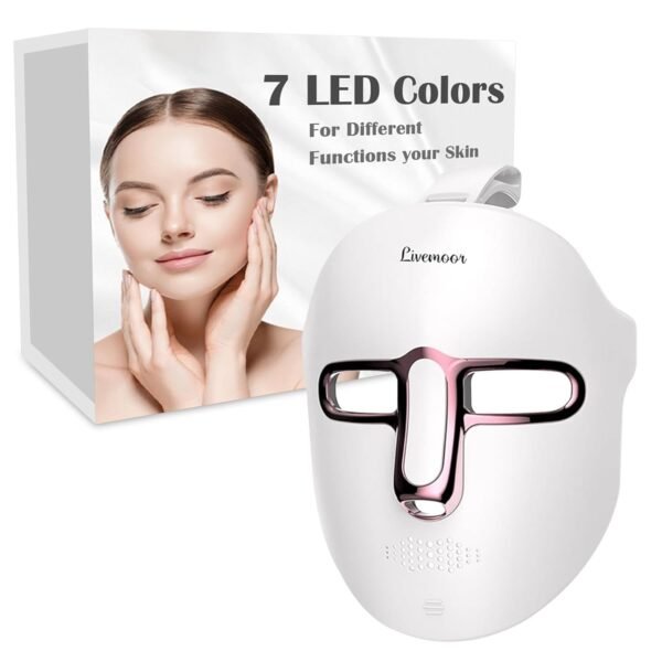 Red Light Therapy Mask for Face, Led Face Mask Light Therapy, 7-1 Colors LED Facial Skin Care -White