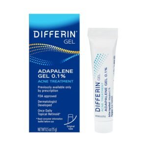 61Rncot-U9L._SL1500_.jpg Differin Acne Treatment Gel, 30 Day Supply, Retinoid Treatment for Face with 0.1% Adapalene, Gentle Skin Care for Acne Prone Sensitive Skin, 15g Tube (Packaging May Vary)
