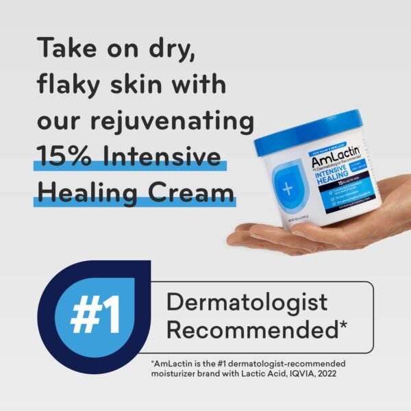 61RqVakhJuL._SL1500_.jpg AmLactin Intensive Healing Body Cream, 12 oz Tub, 2-in-1 Exfoliator and Moisturizer for Dry Skin with 15% Lactic Acid and Ceramides for 24-Hour Moisturization