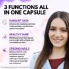 Biotin with Hyaluronic Acid, Collagen and Keratin – 25000 mcg Hair Growth Vitamins for Men and Women – Nails and Skin, USA Made - Third Party Tested, B1, B2, B3, B6, B7 Complex - 60 Capsules