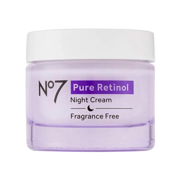 No7 Pure Retinol Night Cream - Collagen-Boosting Retinol Cream that Visibly Smoothes, Plumps & Firms Complexion - Dermatologist Approved & Fragrance-Free (1.69 Fl Oz)