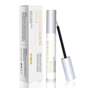 Eyelash Growth Serum for Lash Enhancing: Natural Booster for Longer & Stronger Lashes — Gentle on Sensitive Eyes (All Skin Types) — Day & Night Use with Applicator Brush