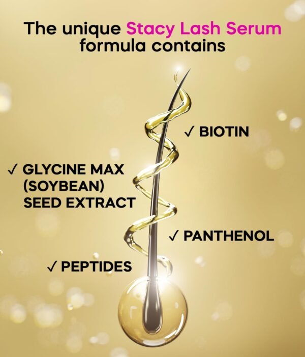 Stacy Lash Growth Serum (0.17fl.oz / 5ml) | Eyebrow & Eyelash Enhancing Serum for Natural Lashes & Brows