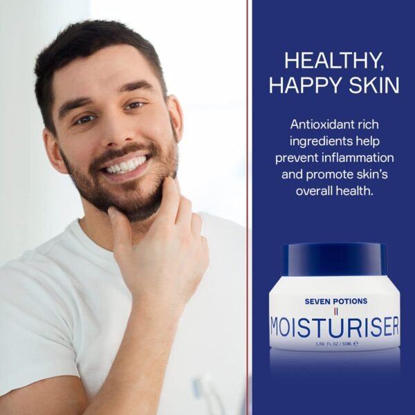 61TaJdBpXtS._SL1200_.jpg SEVEN POTIONS Anti Ageing Moisturizer for Men 1.69 FL OZ – Fragrance Free, Fast Absorbing Face Cream – Helps Prevent Fine Lines and Wrinkles – Hydrates Skin – Natural, Vegan, Cruelty Free