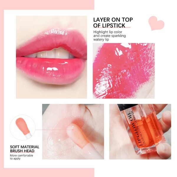 61Tgv0L4DJL._SL1000_.jpg Hydrating Lip Glow Oil, Plumping Lip Oil Gloss, Transparent Lip Balm, Natural Lip Plumper Gloss Make Lips Fuller and Moisturizing (Cherry)