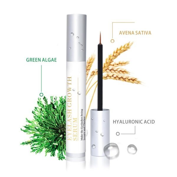 Eyelash Growth Serum for Lash Enhancing: Natural Booster for Longer & Stronger Lashes — Gentle on Sensitive Eyes (All Skin Types) — Day & Night Use with Applicator Brush