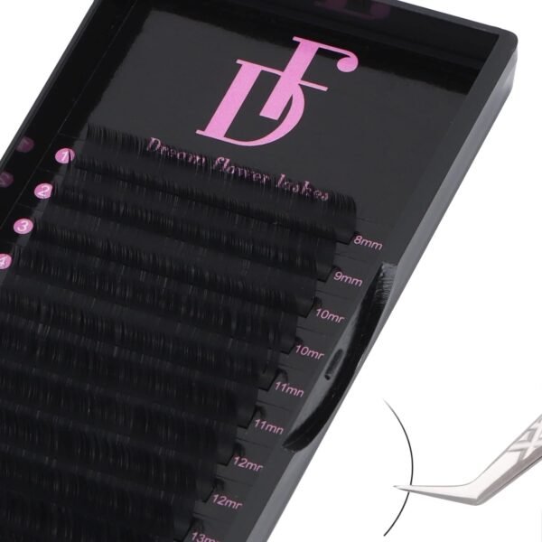 61UVqTAmJUL._SL1500_.jpg DF Lash Extension Volume Lash Extensions 0.03 CC Curl 8-15mm Mixed Tray Individual Lash Extensions Classic Eyelash Extensions Soft Matte Black Single Lashes Professional Salon Use