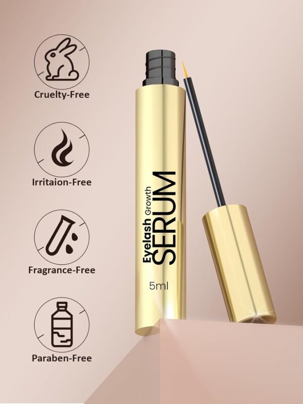 OLLM Eyelash Growth Serum: Advanced Lash Serum for Longer, Fuller, Thicker Lashes, Eyelash Serums with Natural Formula (5ml)