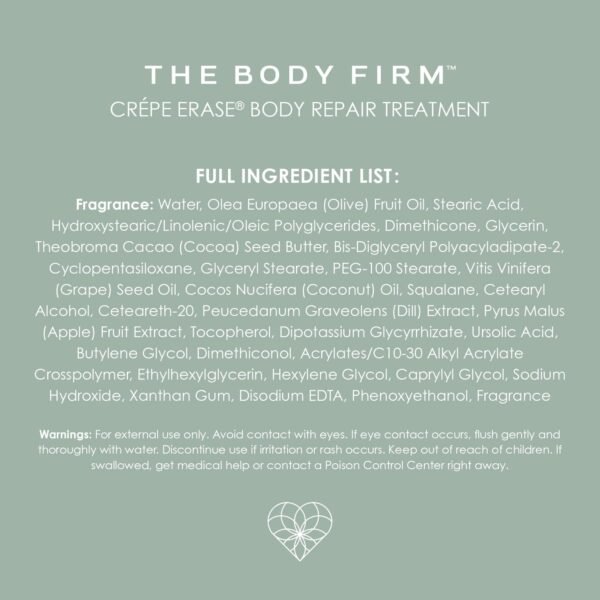 BODY FIRM Crepe Erase Advanced Body Repair Treatment, Anti-Aging Wrinkle Cream, Support Skins Natural Elastin & Collagen Production - 10oz