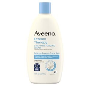 61V2gWpJ3CL._SL1500_.jpg Aveeno Eczema Therapy Daily Moisturizing Cream for Eczema-Prone Skin with Colloidal Oatmeal & Ceramide, Fragrance-Free, Steroid-Free, Soothes Dry, Itchy Irritated, Sensitive Skin 12 fl oz