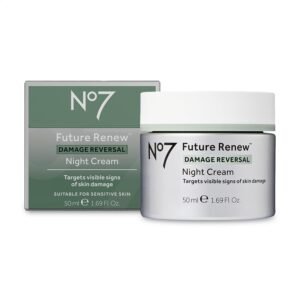 61V9iU3BDL._SL1500_.jpg No7 Future Renew Damage Reversal Night Cream - Anti Aging Face Moisturizer for Women - Infused with Peptide Technology to Reverse Visible Signs of Damage - Skin Barrier Repair for Dry Skin (1.69 Oz)