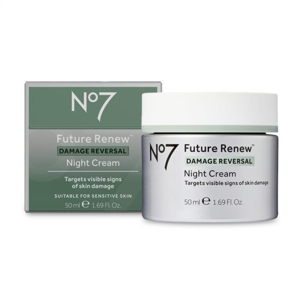 No7 Future Renew Damage Reversal Night Cream - Anti Aging Face Moisturizer for Women - Infused with Peptide Technology to Reverse Visible Signs of Damage - Skin Barrier Repair for Dry Skin (1.69 Oz)