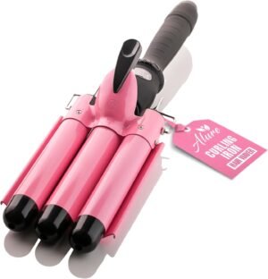 61VKXhW4pvL._AC_SL1500_.jpg Alure Three Barrel Curling Iron Wand Hair Waver with LCD Temperature Display - 1 Inch Ceramic Tourmaline Triple Barrels, Dual Voltage Crimp