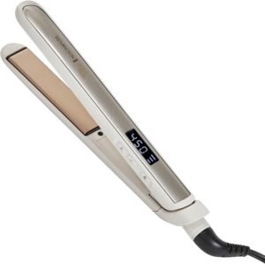 61VkRoH0BSL._AC_SL1500_.jpg Remington Shine Therapy 1 inch Hair Straightener Iron, Flat Iron Infused with Argan Oil & Keratin, Professional Ceramic Flat Iron for Less Frizz, Shines and Smooth, Styling Tools