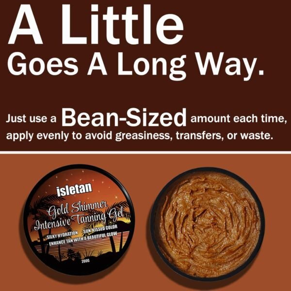 Intensive Tanning Tanning Gel With Gold Shimmer Mango, Extreme Tanning Gel For Outdoor Sun, Ultra Dark Tanning Butter, Tanning Balm For Beach, Solid Carrot Tanning Oil, SPF0, 200g