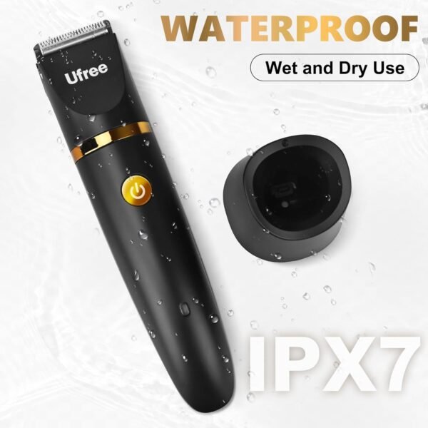 Ufree Body Hair Trimmer for Men, Manscape Ball Pubic Hair Trimmer, 3 in 1 Body Grooming Kit for Groin, Waterproof Body Electric Shaver Razor, Grooming for Face and Body, Gifts for Men, Black