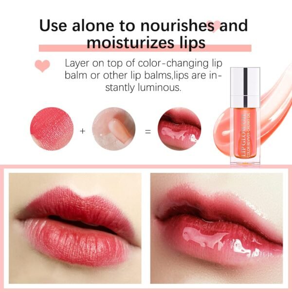 61XXG6uhI1L._SL1000_.jpg Hydrating Lip Glow Oil, Plumping Lip Oil Gloss, Transparent Lip Balm, Natural Lip Plumper Gloss Make Lips Fuller and Moisturizing (Cherry)