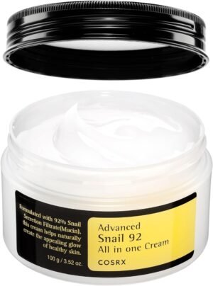61XpCehawcL._SL1500_.jpg COSRX Snail Mucin 92% Face Moisturizer, 3.52 Oz, Lightweight Moisturing Cream for Soft, Glowy Skin, Korean Skin Care, Korean Moisturizer Face Cream