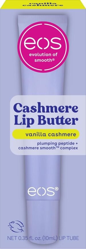 61Ye4Q4Qh8L._SL1500_.jpg eos Cashmere Lip Butter, Vanilla Cashmere, eos Lip Butter with Plumping Peptides For Smooth Lips, 0.35 fl oz