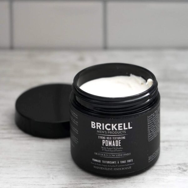 Brickell Men's Products Strong Hold Texturizing Pomade For Men, Natural and Organic, Pliable Hair Styling Fiber Pomade, 2 Ounce, Scented