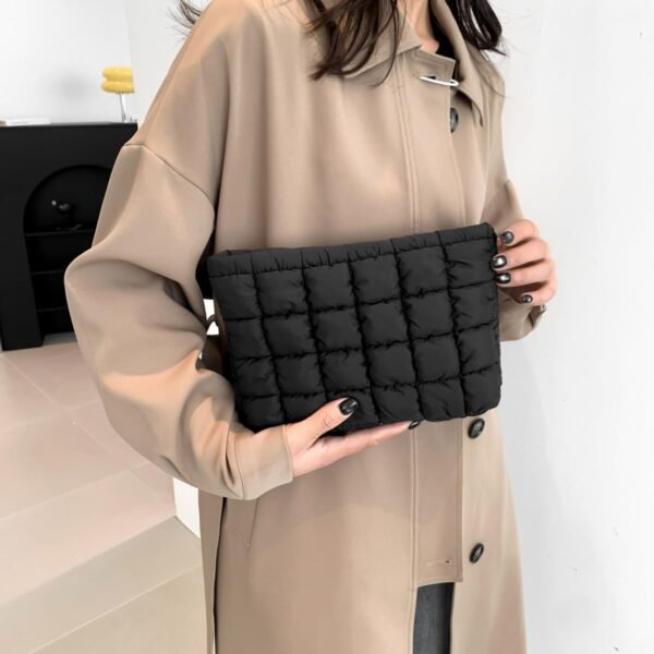 61aaIKlML._AC_SL1200_.jpg Puffy Quilted Makeup Bag for Women, Cosmetic Bag, Travel Toiletry Organizer Pouch Clutch (black)