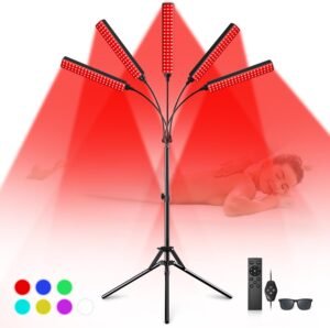 Red Light Therapy for Face Body, 5 Heads Red Infrared Light Therapy Device, 7Colors Full Body Red Light Therapy Devices, 660nm and 850nm Near Infrared for Face,Muscle,Body,Skin
