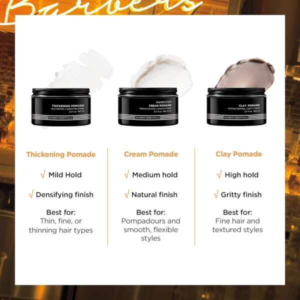 Redken Brews Cream Pomade For Men - Provides Medium Hold With Natural and Smooth Finish With Low Shine, For All Hair Types