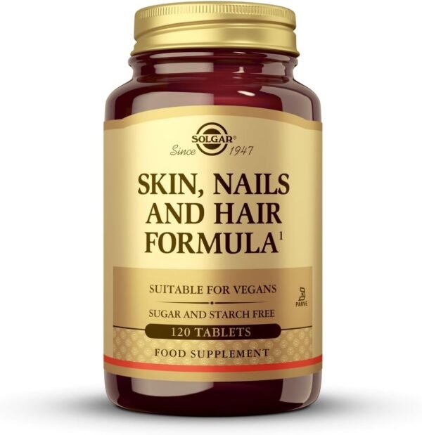 61bJhnn81PL._AC_SL1500_.jpg Solgar Skin, Nails & Hair, Advanced MSM Formula, 120 Tablets - Supports Collagen for Hair, Nail and Skin Health - Provides Zinc, Vitamin C & Copper - Non GMO, Vegan, Gluten & Dairy Free - 60 Servings ,Standard Packaging , 120 Count