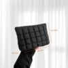 61bT0qbvvL._AC_SL1500_.jpg Puffy Quilted Makeup Bag for Women, Cosmetic Bag, Travel Toiletry Organizer Pouch Clutch (black)