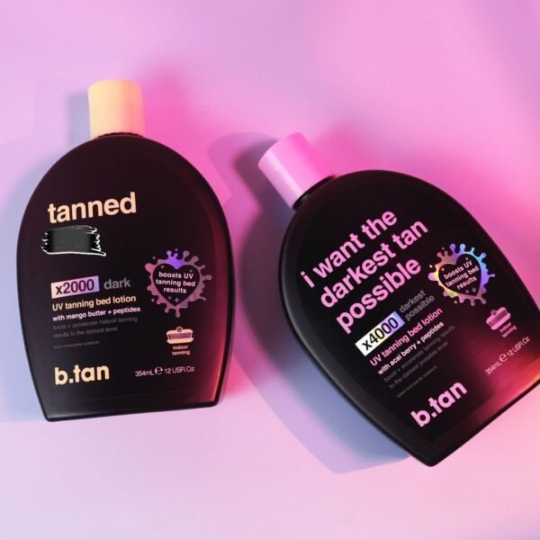 b.tan Tanning Oil & UV Tan Bed Lotion Kit | Best Dark Sun Tanner Bundle - Fast, Tinted, Indoor Outdoor Browning Accelerator Cream & Dark Bronzing Spray, Body Tan Extender, No Suntan Protection