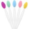 5 Pcs Lip Scrub Brush,Lip Scrubber Exfoliator,Double-Sided Silicone Lip Brush Tool for Men Women Lip Lightening, Lip Exfoliator Scrubber Tool for Dark Lips