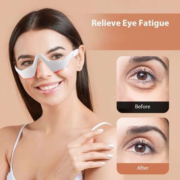 Red Light Therapy for Eyes – Microcurrent Under Eye Device for Dark Circles, Puffiness, Eye Bags, Wrinkles & Fine Lines – Hands-Free Eye Care Mask for Women & Men