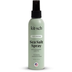 61d0WdVqNXL._SL1500_.jpg Kitsch Sea Salt Spray for Men and Women | Hair Spray with Rosemary, Biotin, Magnesium – Hair Texturizer for Natural Curls and Beach Waves, 177 mL
