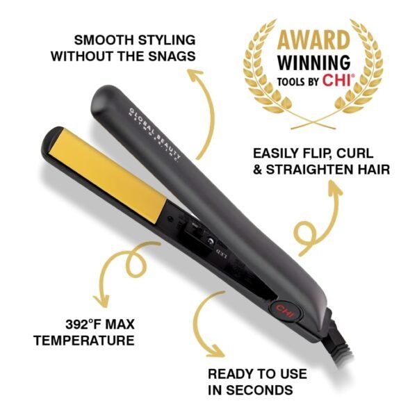 61eB6TLmbaL._SL1090_.jpg CHI Original Ceramic Flat Iron, Hair Straightener For A Smooth Finish, Floating Plates, Quick Heat Up, Analog On/Off Switch, 1" Styling Tool, Black